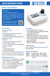 Hanna Instruments HI97790 Quick Reference Manual