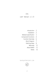 Bard VTG User Manual