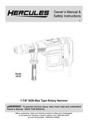 Hercules 56845 Owner's Manual & Safety Instructions
