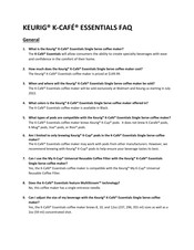 Keurig K-CAFE ESSENTIALS Faq