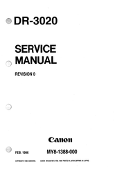 Canon imageFORMULA DR-3020 Service Manual