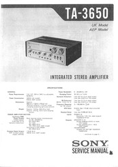 Sony TA-3650 Service Manual