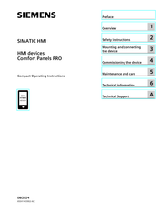 Siemens SIMATIC HMI Comfort Panels PRO Compact Operating Instructions
