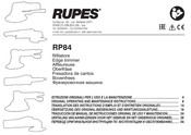 Rupes RP84 Operating And Maintenance Instructions Manual