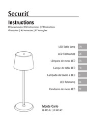 Vermes Securit Monte Carlo LP-MC-BL Instructions Manual