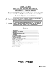 Yoshitake GD-30S Installation & Operation Manual
