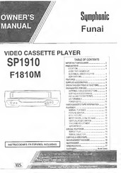 FUNAI Symphonic SP1910 Owner's Manual