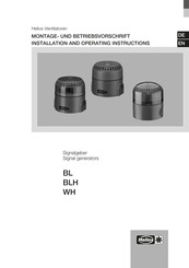Helios WH Installation And Operating Instructions Manual