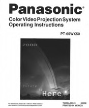 Panasonic PT-65WX50 Operating Instructions Manual