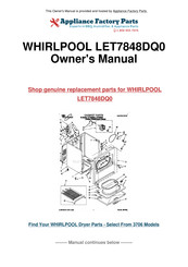 Whirlpool LET7848DQ0 Use And Care Manual