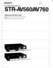 Sony STR-AV760 Operating Instructions Manual