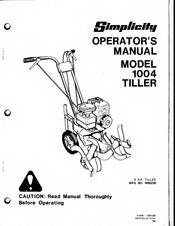 Simplicity 1004 Operator's Manual