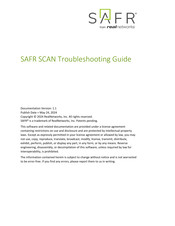 RealNetworks SAFR SCAN Troubleshooting Manual