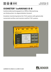 Bender ISOMETER isoNAV685-D-B Quick Start Manual