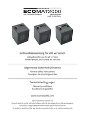 ECOMAT 2000 CLASSIC Instructions For Use Manual