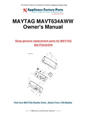 Maytag MAVT634AWW User Manual