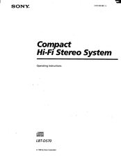 Sony LBT-D570 - Compact Hifi Stereo System Operating Instructions Manual