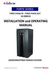 LEGRAND inform FORTE 33100 Installation And Operating Manual