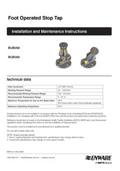 Watts ENWARE BUB268 Installation And Maintenance Instructions Manual