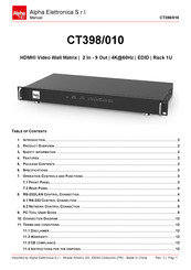 ALPHA ELETTRONICA CT398/010 Manual