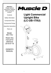MUSCLE D LC-UB-170U Owner's Manual