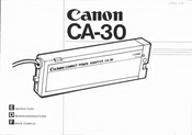Canon CA-30 Instructions Manual