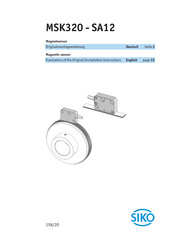 Siko MSK320-SA12 Translation Of The Original Installation Instructions