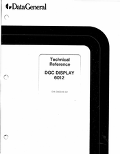 Data General 6012 Technical Reference