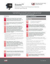 United Electric Controls Excela 1GSW Installation And Operation Instruction Manual
