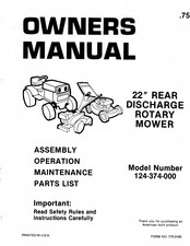 MTD 124-374-000 Assembly Operation Maintenance Manual