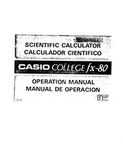 Casio COLLEGE fx-80 Operation Manual