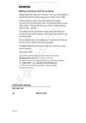 Siemens HB 13NB.21B Instruction Manual