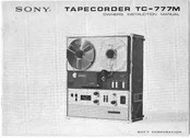 Sony TC-777M Owner's Instruction Manual