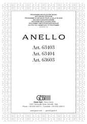 Gessi ANELLO 63603 Manual