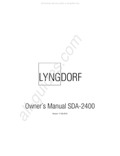 Lyngdorf SDA-2400 Owner's Manual