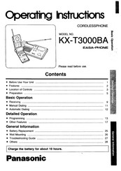 Panasonic EASA-PHONE KX-T3000BA Operating Instructions Manual