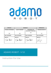 adamo ROBOT V1.0 Instructions For Use Manual
