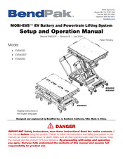 BendPak MOBI-EVS EVS4500 Setup And Operation Manual