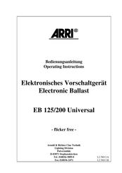 ARRI EB 125 Universal Operating Instructions Manual