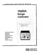 HP 11683A Operating And Service Manual