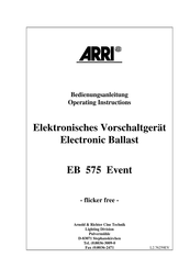 ARRI EB 575 Event Operating Instructions Manual