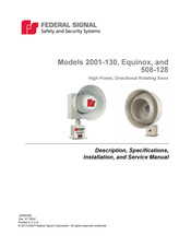 Federal Signal Corporation 2001-130 Description, Specifications, Installation, And Service Manual