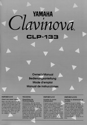 Yamaha Clavinova CLP-133 Owner's Manual