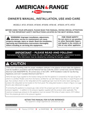 Hatco American Range AF25/25 Owner's Manual Installation And Operation