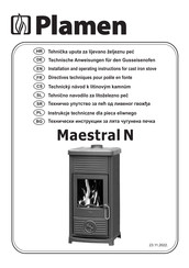Plamen Maestral N Installation And Operating Instructions Manual