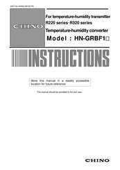 Chino HN-GRBF1 Series Instructions Manual