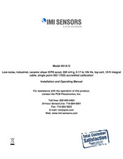 Pcb IMI SENSORS 601A12 Installation And Operating Manual
