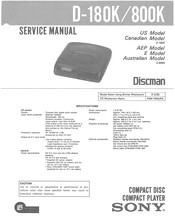 Sony Discman D-180K Service Manual