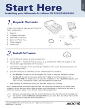Microtek ArtixScan DI 5240 Start Here Manual