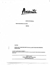 Avanti WDR-52 Instruction Manual